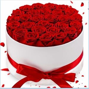Elegant Red Rose Bouquet in White Box